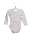 A White Long Sleeve Bodysuits from Petit Bateau in size 6-12M for girl. (Front View)