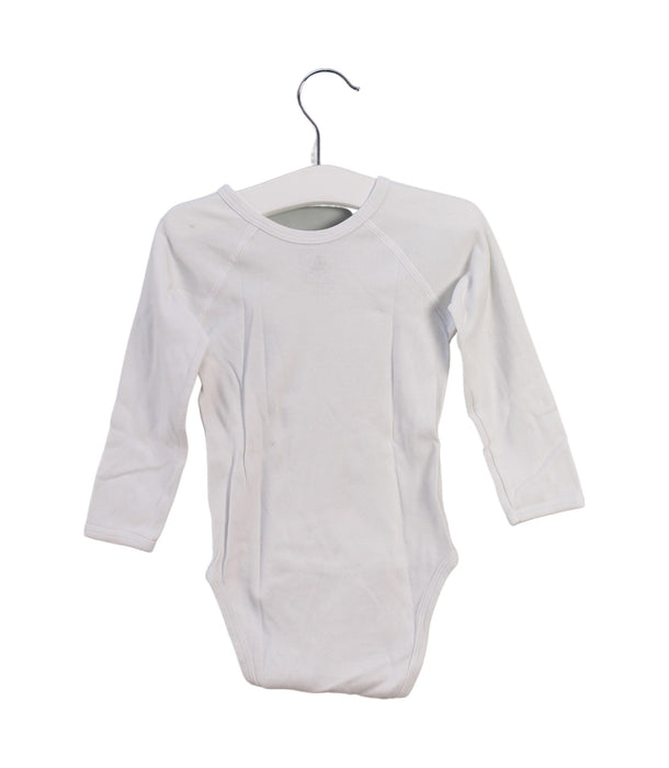 A White Long Sleeve Bodysuits from Petit Bateau in size 6-12M for girl. (Back View)