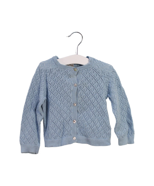 A Blue Cardigans from Bonton in size 12-18M for girl. (Front View)