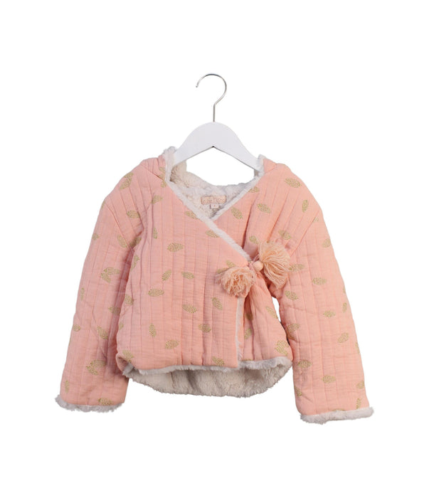 A Peach Lightweight Jackets from Louise Misha in size 4T for girl. (Front View)