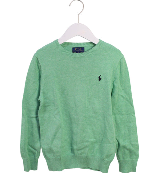 A Green Crewneck Sweatshirts from Polo Ralph Lauren in size 7Y for boy. (Front View)