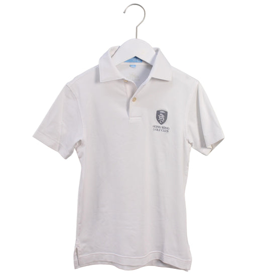 A White Short Sleeve Polos from Peter Millar in size 5T for boy. (Front View)