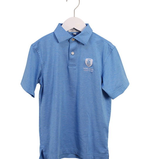 A Blue Short Sleeve Polos from Peter Millar in size 7Y for boy. (Front View)