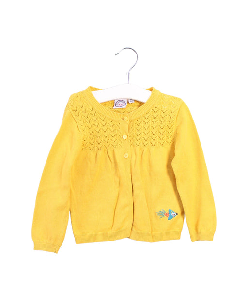 A Yellow Cardigans from La Compagnie des Petits in size 18-24M for girl. (Front View)