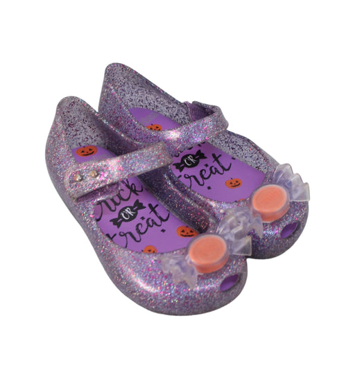 A Purple Flats from Mini Melissa in size 3T for girl. (Front View)