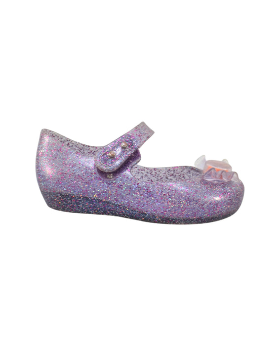 A Purple Flats from Mini Melissa in size 3T for girl. (Back View)