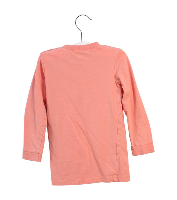 A Pink Long Sleeve Tops from Organic Mom in size 3T for girl. (Back View)