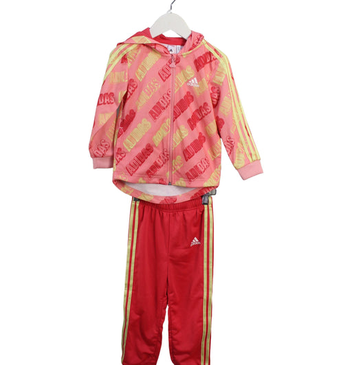 A Pink Pants Sets from Adidas in size 2T for girl. (Front View)