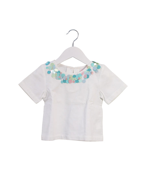 A White Short Sleeve Tops from Gingersnaps in size 6T for girl. (Front View)