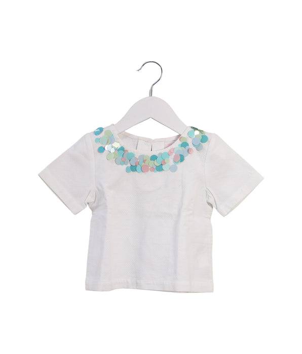 A White Short Sleeve Tops from Gingersnaps in size 6T for girl. (Front View)