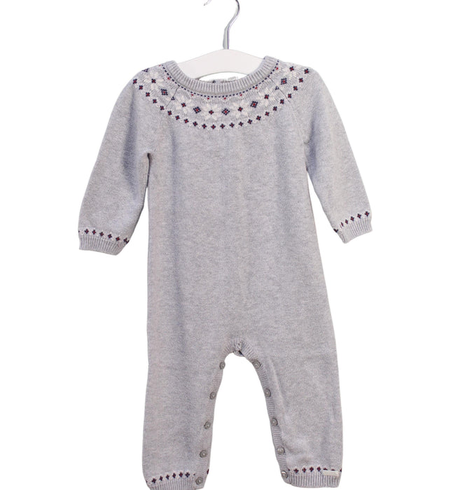 A Grey Long Sleeve Jumpsuits from Janie & Jack in size 12-18M for neutral. (Front View)