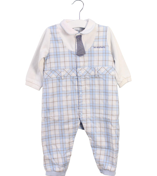 A Blue Long Sleeve Jumpsuits from Les Enfantines in size 6-12M for boy. (Front View)