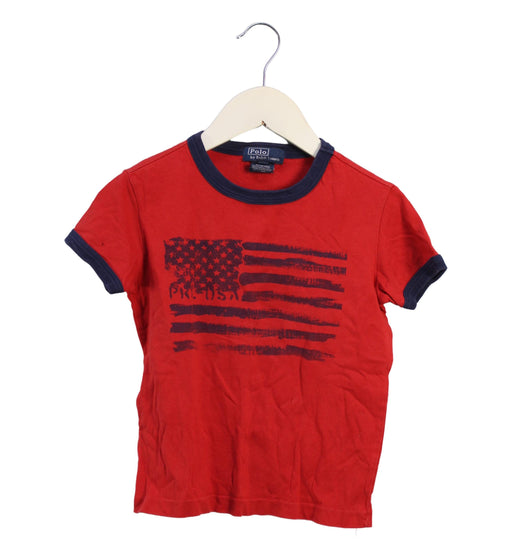 A Red Short Sleeve T Shirts from Polo Ralph Lauren in size 2T for boy. (Front View)