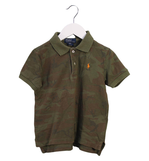 A Green Short Sleeve Polos from Polo Ralph Lauren in size 4T for boy. (Front View)