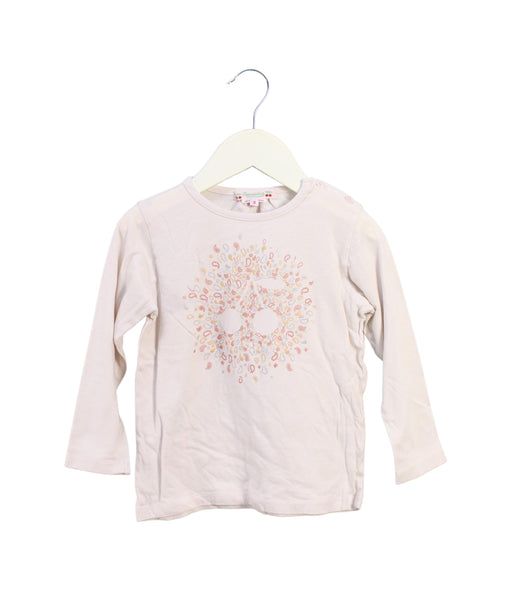 A Pink Long Sleeve Tops from Bonpoint in size 3T for girl. (Front View)