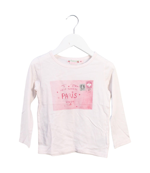 A White Long Sleeve Tops from Bonpoint in size 4T for girl. (Front View)