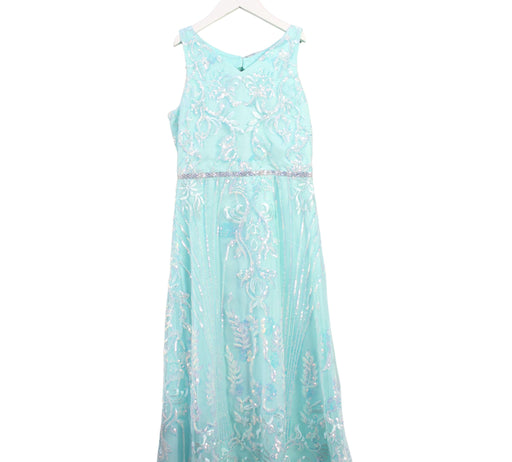 A Blue Sleeveless Dresses from Rare Editions in size 14Y for girl. (Front View)