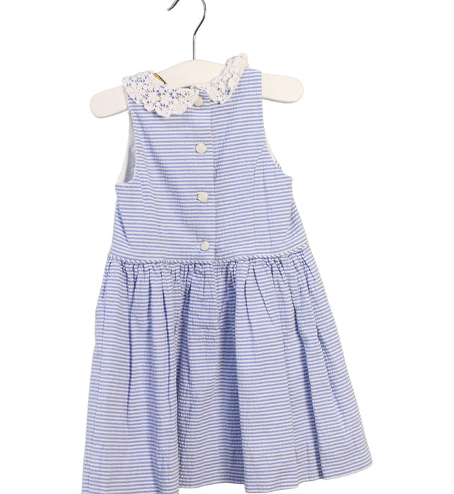 A Blue Sleeveless Dresses from Sportscraft in size 2T for girl. (Back View)