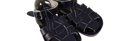 A Navy Sandals from Sun-San in size 18-24M for girl. (Front View)
