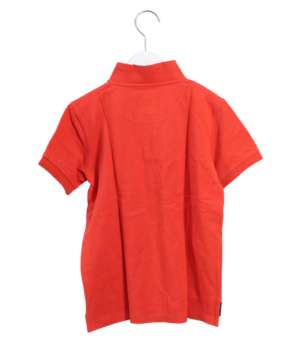 A Red Short Sleeve Polos from Shanghai Tang in size 8Y for boy. (Back View)