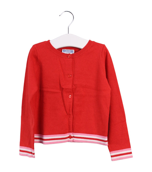 A Red Cardigans from Jacadi in size 4T for girl. (Front View)