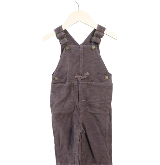 A Grey Long Overalls from Jacadi in size 6-12M for boy. (Front View)