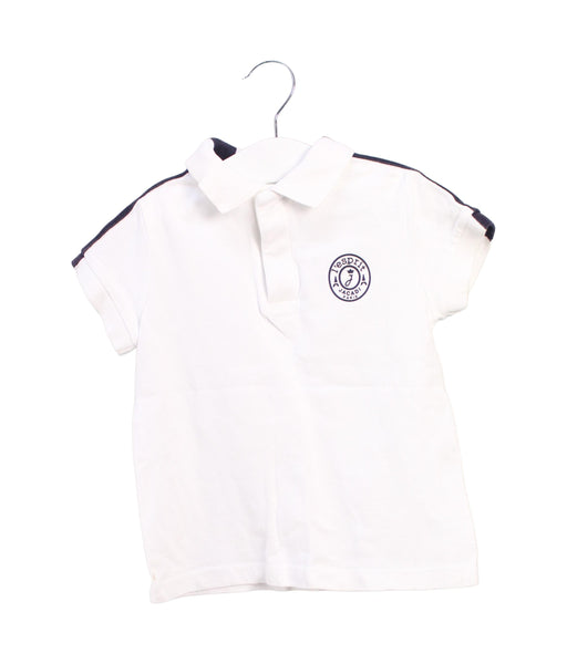 A White Short Sleeve Polos from Jacadi in size 3T for boy. (Front View)