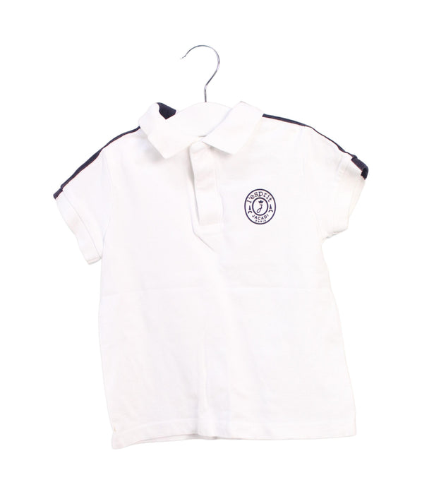 A White Short Sleeve Polos from Jacadi in size 3T for boy. (Front View)