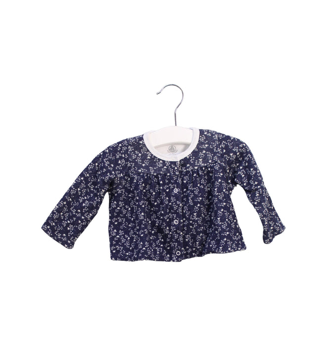 A Navy Cardigans from Petit Bateau in size 0-3M for girl. (Front View)