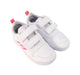 A White Sneakers from Adidas in size 3T for girl. (Front View)