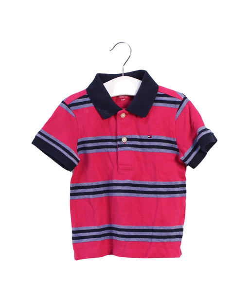 A Pink Short Sleeve Polos from Tommy Hilfiger in size 18-24M for boy. (Front View)