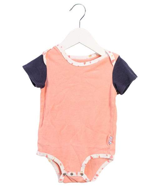 A Pink Short Sleeve Bodysuits from TinyBitz in size 12-18M for girl. (Front View)