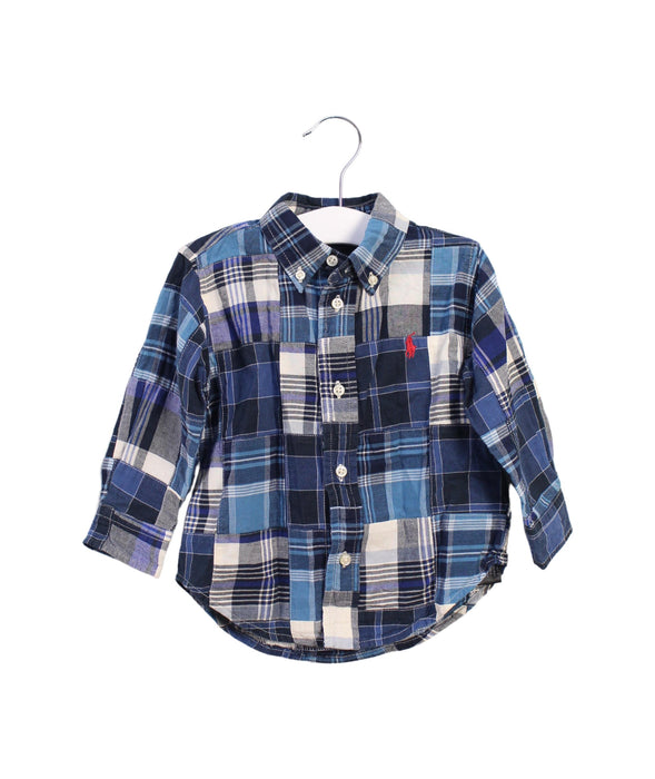 A Blue Shirts from Ralph Lauren in size 12-18M for boy. (Front View)