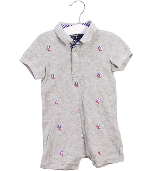 A Grey Short Sleeve Rompers from Nicholas & Bears in size 12-18M for boy. (Front View)