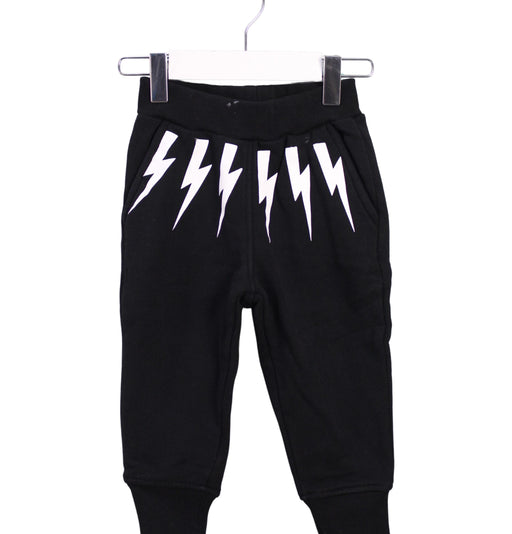 A Black Sweatpants from Neil Barrett Kids in size 6-12M for girl. (Front View)