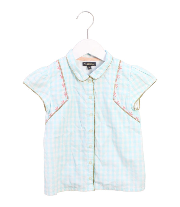 A Blue Short Sleeve Tops from Velveteen in size 8Y for girl. (Front View)