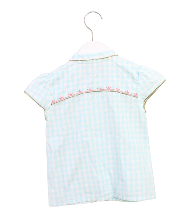 A Blue Short Sleeve Tops from Velveteen in size 8Y for girl. (Back View)