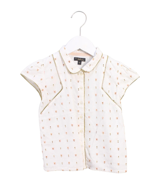 A White Short Sleeve Tops from Velveteen in size 8Y for girl. (Front View)