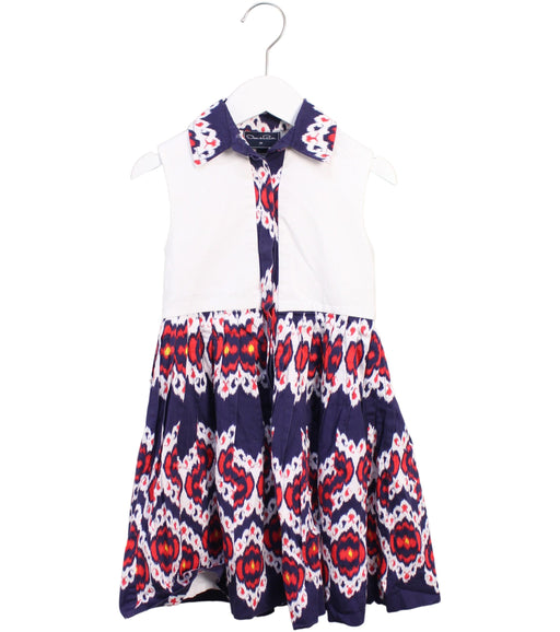 A White Sleeveless Dresses from Oscar de la Renta in size 5T for girl. (Front View)