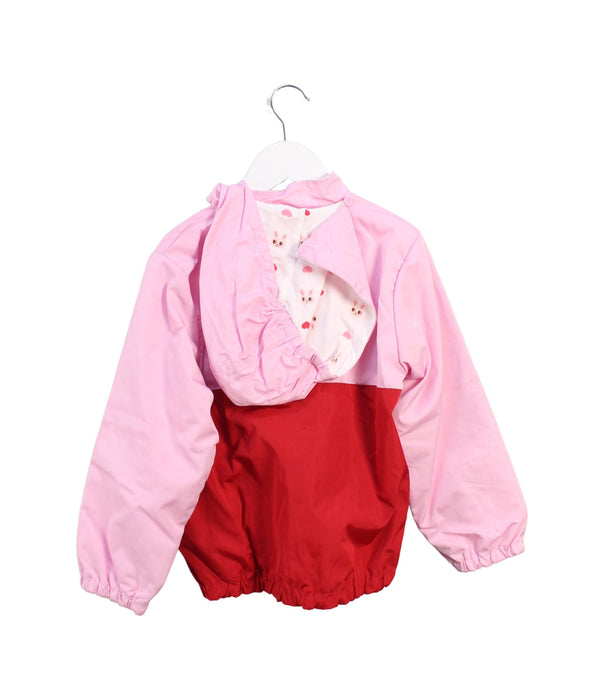 A Pink Lightweight Jackets from Miki House in size 5T for girl. (Back View)