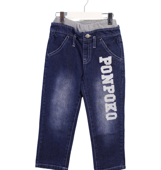 A Blue Jeans from As Know As Ponpoko in size 2T for girl. (Front View)
