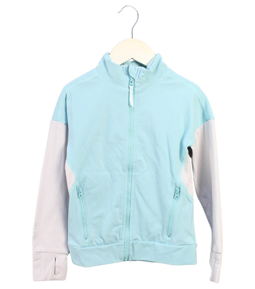 A Teal Lightweight Jackets from Moody Tiger in size 4T for girl. (Front View)