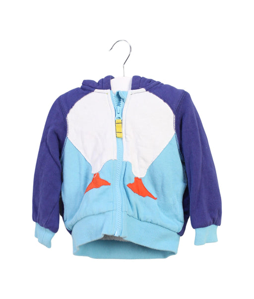 A Blue Lightweight Jackets from Boden in size 6-12M for boy. (Front View)