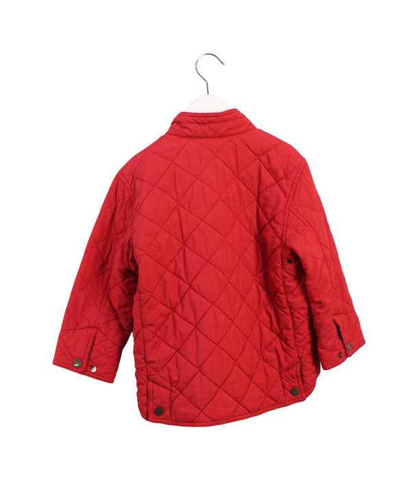 A Red Puffer/Quilted Jackets from Polo Ralph Lauren in size 4T for boy. (Back View)