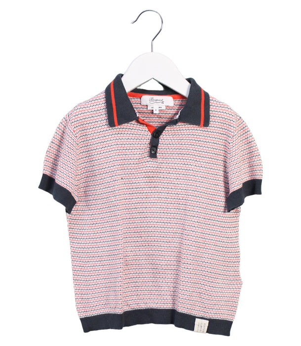 A Orange Short Sleeve Polos from Bonpoint in size 4T for boy. (Front View)