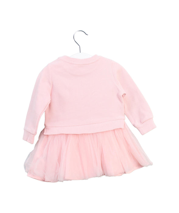 A Pink Long Sleeve Dresses from Seed in size 3-6M for girl. (Back View)