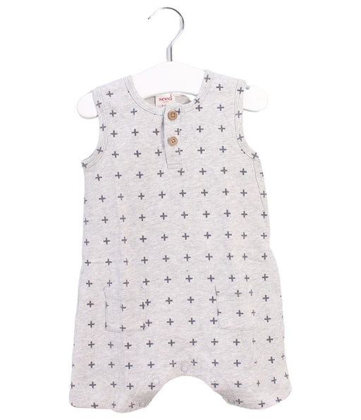 A Grey Rompers from Seed in size 6-12M for boy. (Front View)