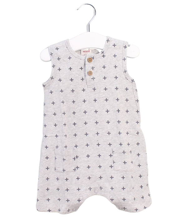 A Grey Rompers from Seed in size 6-12M for boy. (Front View)