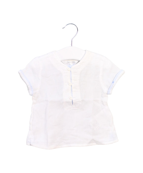 A White Short Sleeve Tops from Mayoral in size 6-12M for girl. (Front View)