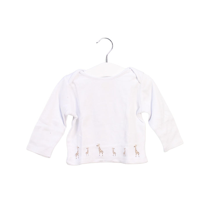 A White Long Sleeve Tops from The Little White Company in size 3-6M for neutral. (Front View)